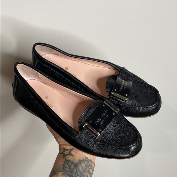 Kate Spade | Women’s Black Leather Cheshire Flats Size 6 - Picture 2 of 6